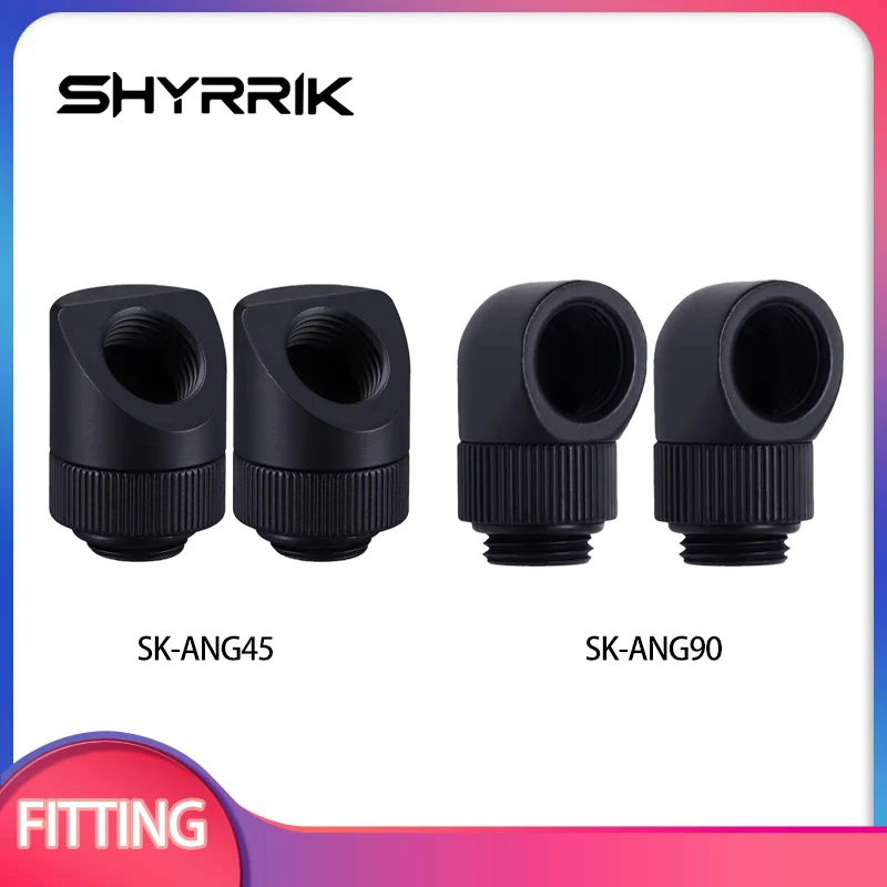 Shyrrik 2/4PCS 45/90 Angle Rotary Fitting G1/4 Thread Copper Elbow Adapter Water Cooling Brass Connector/ Black Silver Titanium
Shyrrik 2/4PCS 45/90 Angle Rotary Fitting G1/4 Thread Copper Elbow Adapter Water Cooling Brass Connector/ Black Silver Titanium