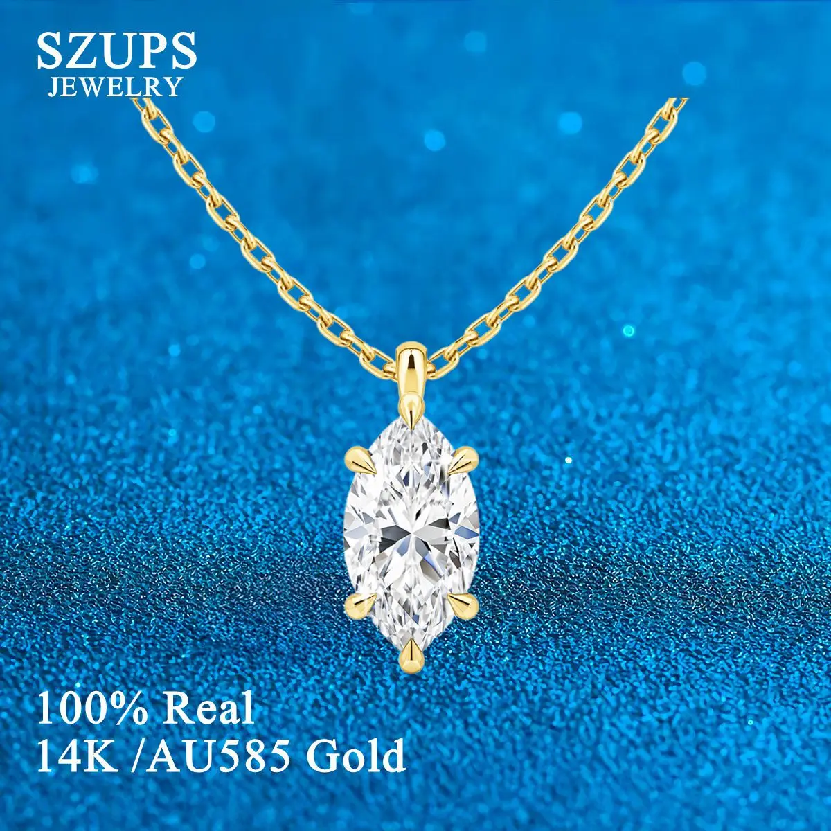 GRA Verified Marquise Cut Moissanite Necklaces 14K Gold Women Solitaire Drop Necklace Clavicle Chains Wedding Party Jewelry
GRA Verified Marquise Cut Moissanite Necklaces 14K Gold Women Solitaire Drop Necklace Clavicle Chains Wedding Party Jewelry