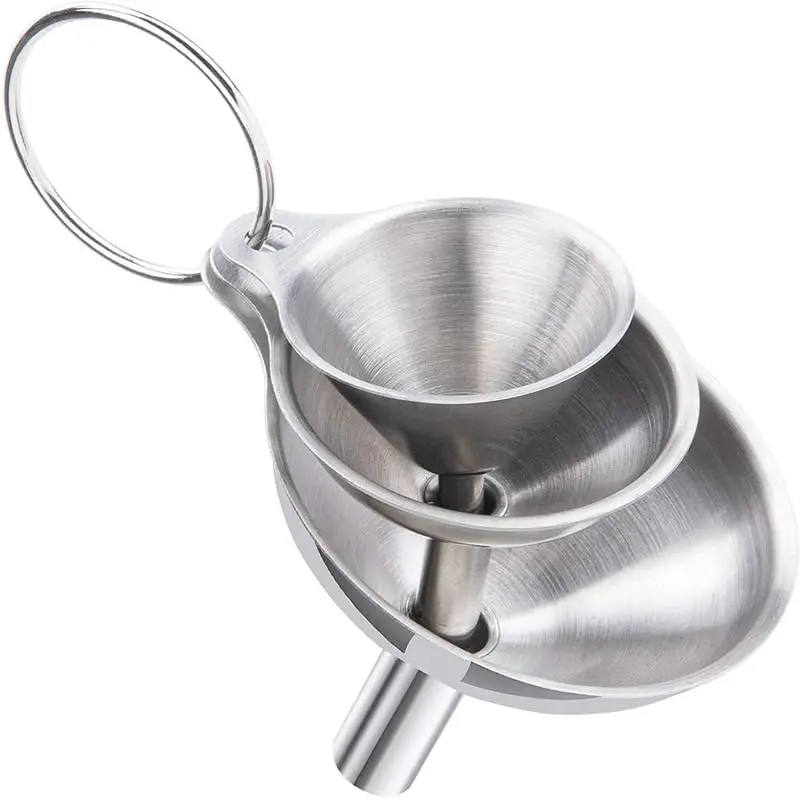 3PCS Kitchen Funnels Set, Stainless Steel Funnel for Filling Bottles with Small Medium Large Sizes for Essential Oils, Spices
3PCS Kitchen Funnels Set, Stainless Steel Funnel for Filling Bottles with Small Medium Large Sizes for Essential Oils, Spices