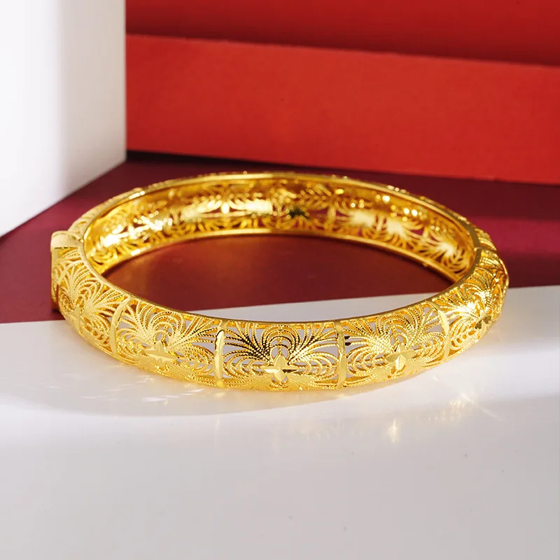 Luxury 24K 9999 Pure Gold real gold Women's Carved Hollow-out Buckle Bracelet Silk Bracelet
Luxury 24K 9999 Pure Gold real gold Women's Carved Hollow-out Buckle Bracelet Silk Bracelet