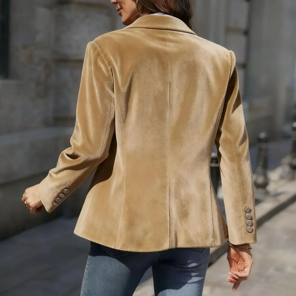Women Coat Elegant Golden Velvet Suit Coat with Lapel Flap Pockets Slim Fit Single Button Jacket for Men Stylish
Women Coat Elegant Golden Velvet Suit Coat with Lapel Flap Pockets Slim Fit Single Button Jacket for Men Stylish