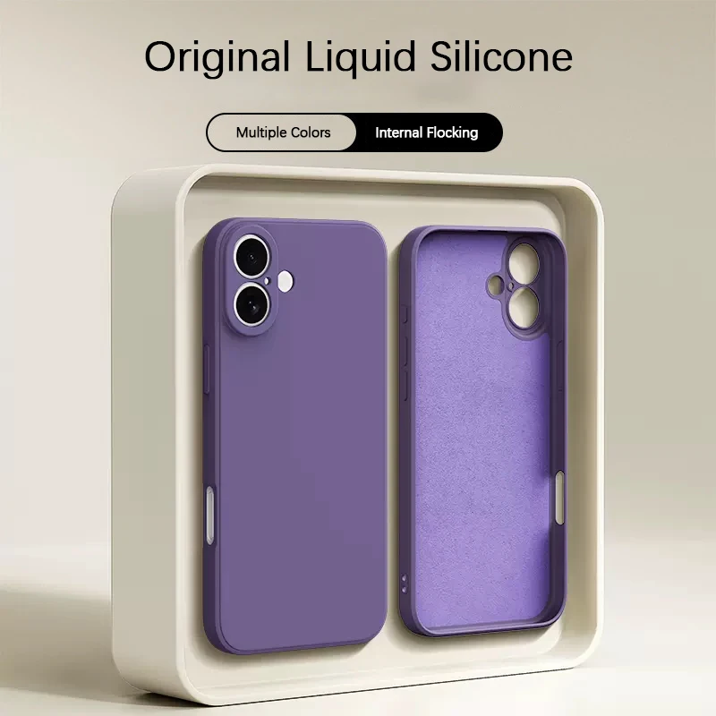 Soft Internal Flocking Phone Case for Apple iPhone 16 Pro Max Plus 16E 5G Candy Liquid Silicone Lens Protection Back Cover Funda
Soft Internal Flocking Phone Case for Apple iPhone 16 Pro Max Plus 16E 5G Candy Liquid Silicone Lens Protection Back Cover Funda
