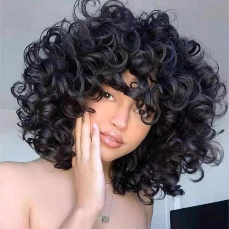 Fashionable women's , African curly , egg roll hair wig
Fashionable women's , African curly , egg roll hair wig
