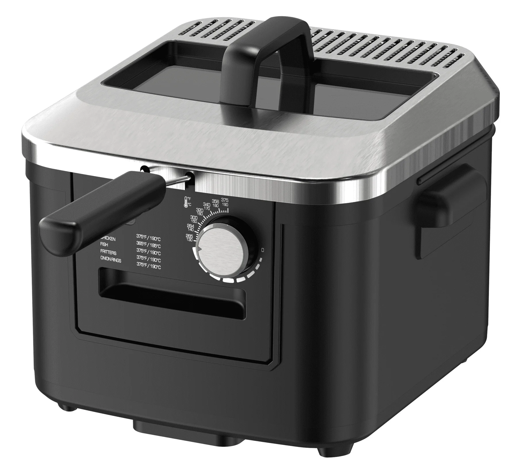 4-Liter Matte Black Electric Deep Fryer Featuring Adjustable Temperature Control
4-Liter Matte Black Electric Deep Fryer Featuring Adjustable Temperature Control
