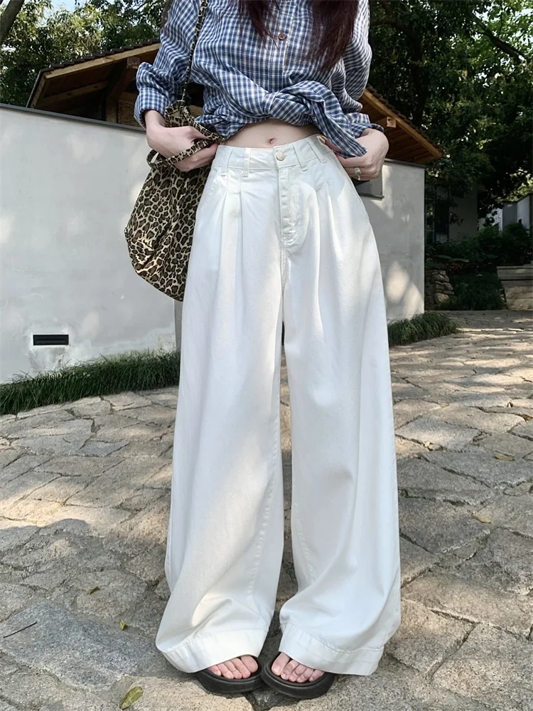 High Waist Wide Leg Casual Style White Draped New Denim Jeans Women's Summer Versatile High Waist Wide Leg Pants Floor-Length...
High Waist Wide Leg Casual Style White Draped New Denim Jeans Women's Summer Versatile High Waist Wide Leg Pants Floor-Length...