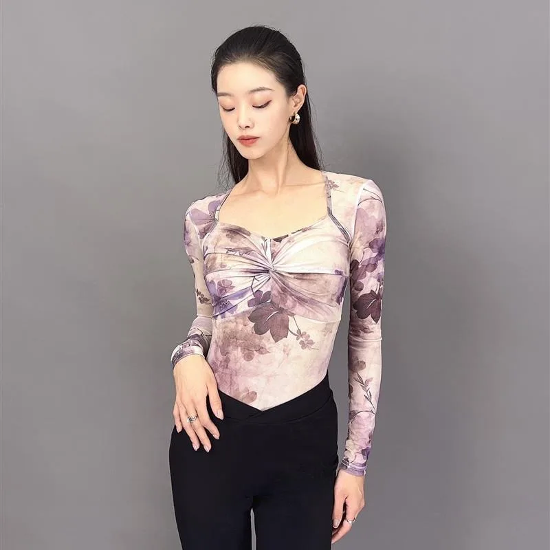 customized Latin dance outfit with shoulder length long sleeved top pink and blue printed jumpsuit art exam performance
customized Latin dance outfit with shoulder length long sleeved top pink and blue printed jumpsuit art exam performance