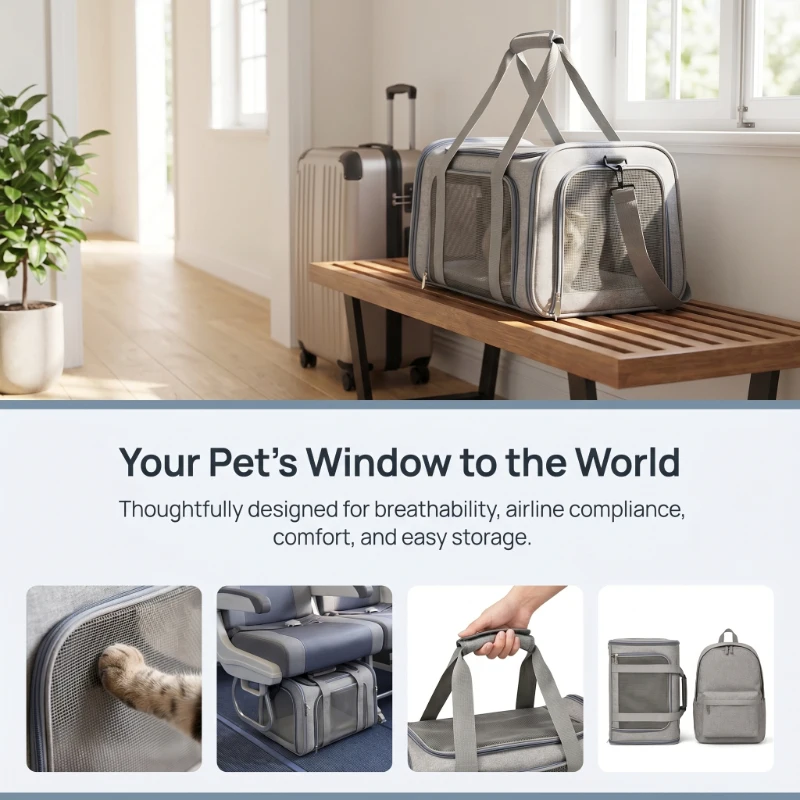 Large Size Breathable Pet Travel Backpack Soft Side Cat Dog Carrier Bag Airline Approved Outdoor Carrying Pouch
Large Size Breathable Pet Travel Backpack Soft Side Cat Dog Carrier Bag Airline Approved Outdoor Carrying Pouch