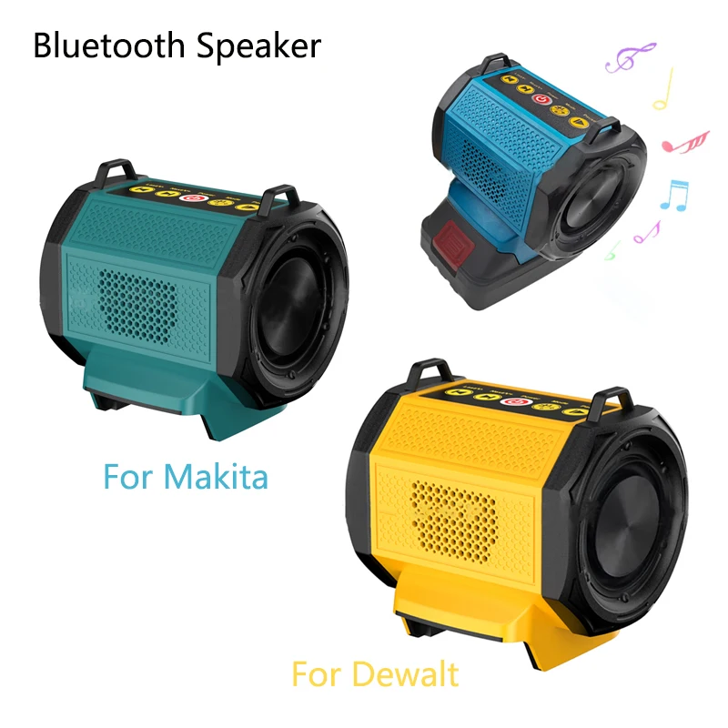 Bluetooth speaker, wireless waterproof, for work sites, camping, holiday parties, For Makita/Dewalt18V 20V Li-ion Battery
Bluetooth speaker, wireless waterproof, for work sites, camping, holiday parties, For Makita/Dewalt18V 20V Li-ion Battery