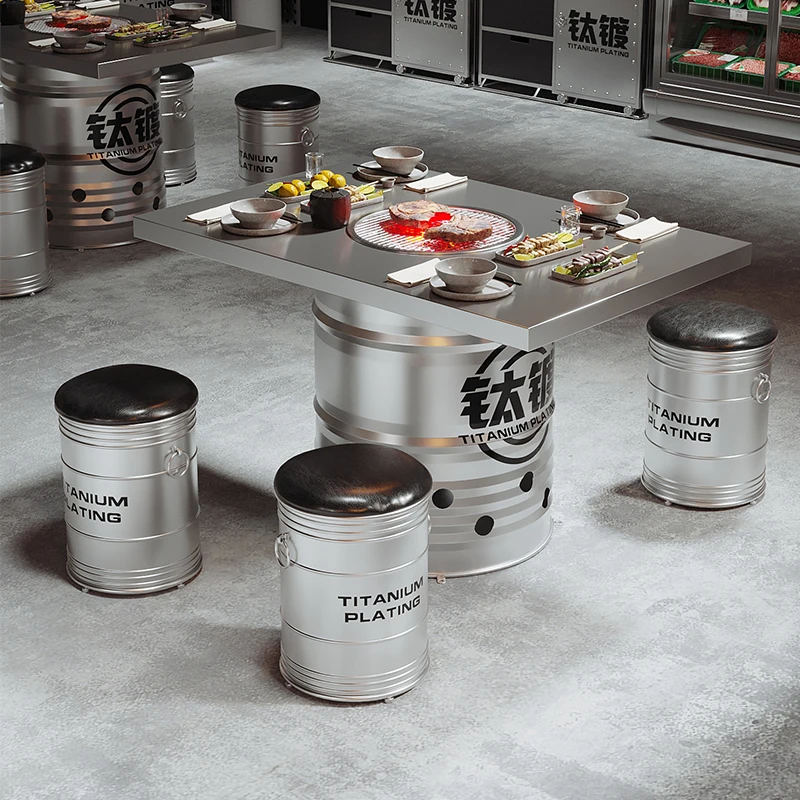 Old Tiefang stainless steel hot pot table Korean charcoal fire barbecue Internet celebrity barbecue shop wrought iron dining
Old Tiefang stainless steel hot pot table Korean charcoal fire barbecue Internet celebrity barbecue shop wrought iron dining