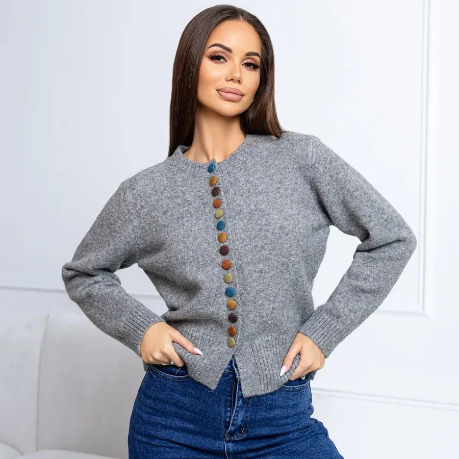 New Color Button Knitted Cardigan 2025 Autumn and Winter Clothes Women New Loose Casual European and American Sweater Women Coat
New Color Button Knitted Cardigan 2025 Autumn and Winter Clothes Women New Loose Casual European and American Sweater Women Coat