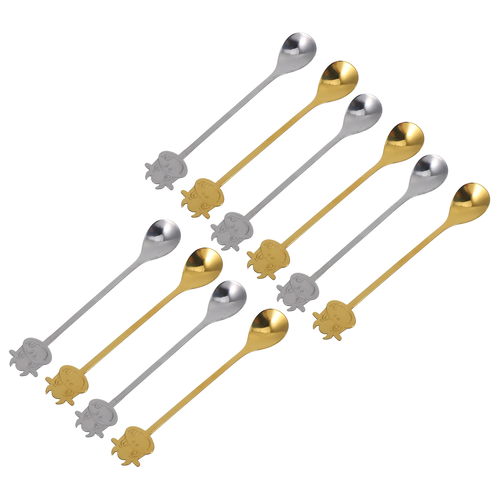 10Pcs Stainless Steel Spoons Coffee Spoons Stirring Spoons (Golden, Silver) Cup Spoon Mixing Scoop
10Pcs Stainless Steel Spoons Coffee Spoons Stirring Spoons (Golden, Silver) Cup Spoon Mixing Scoop