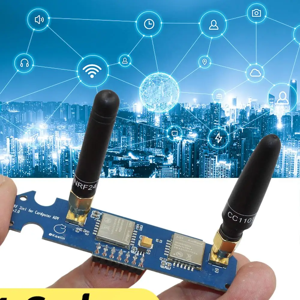 For M5stack Cardputer ADV 2 In 1 RF Module w/ Antennas NRF24 & CC1101 Dual-Bands Board Enhanced Antenna Stability Tool 2.4G/433M
For M5stack Cardputer ADV 2 In 1 RF Module w/ Antennas NRF24 & CC1101 Dual-Bands Board Enhanced Antenna Stability Tool 2.4G/433M