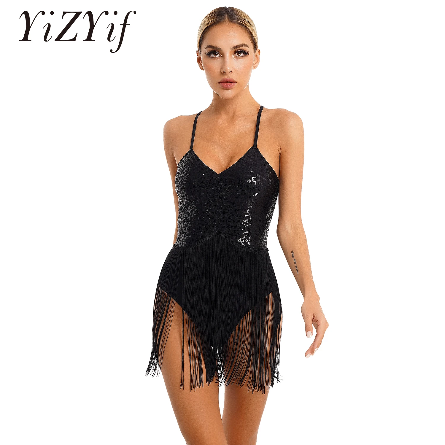 Sequins Latin Dance Dress for Women Tassel Bodysuit Backless Fringed Leotard Competition Ballroom Samba Tango Latin Costume
Sequins Latin Dance Dress for Women Tassel Bodysuit Backless Fringed Leotard Competition Ballroom Samba Tango Latin Costume