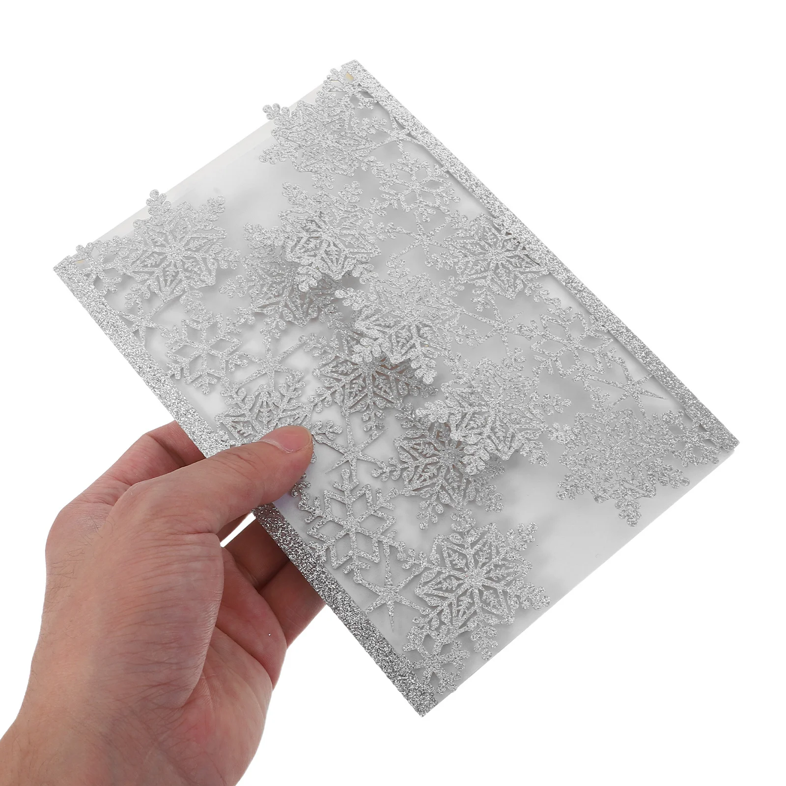 10Sets Glitter Wedding Invitation Cards Laser Cut Snowflake Pattern Silver Card Stock for Holiday Greeting Cards Bridal Shower
10Sets Glitter Wedding Invitation Cards Laser Cut Snowflake Pattern Silver Card Stock for Holiday Greeting Cards Bridal Shower