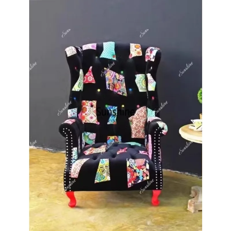 Splicing contrasting color single sofa neoclassical cafe club lounge chair
Splicing contrasting color single sofa neoclassical cafe club lounge chair