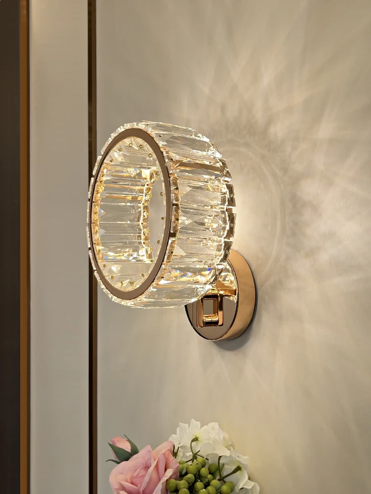 New luxury crystal wall lamp living room background wall simple bedroom bedside lamp creative wall lamp
New luxury crystal wall lamp living room background wall simple bedroom bedside lamp creative wall lamp