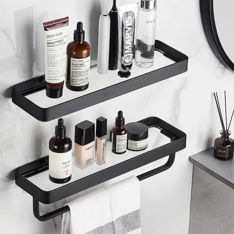 Bathroom Shelf Wall Mounted Glass Shelf Floating Shelf Towel Rack Glass Shower RackOrganizer for Toiletries Space Saving
Bathroom Shelf Wall Mounted Glass Shelf Floating Shelf Towel Rack Glass Shower RackOrganizer for Toiletries Space Saving