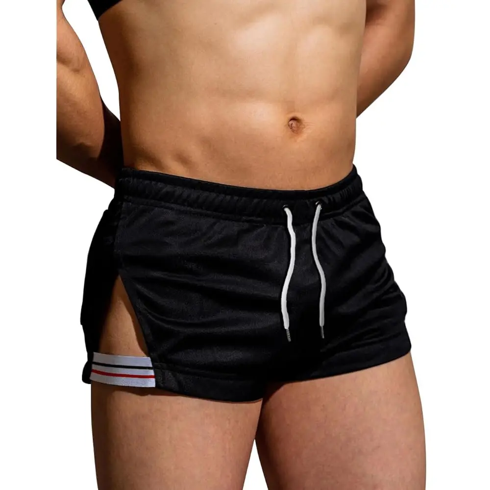 Mens Athletic Workout Shorts with 3\ Inseam,Large Split and no Lining.
Mens Athletic Workout Shorts with 3\ Inseam,Large Split and no Lining.