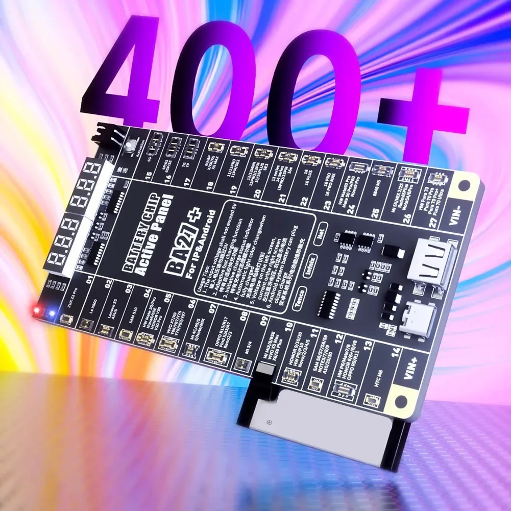 BA27 Plus Battery Activation Board for iPh 616PM and For Android Devices Supports Click Activation and Auto Power Off
BA27 Plus Battery Activation Board for iPh 616PM and For Android Devices Supports Click Activation and Auto Power Off