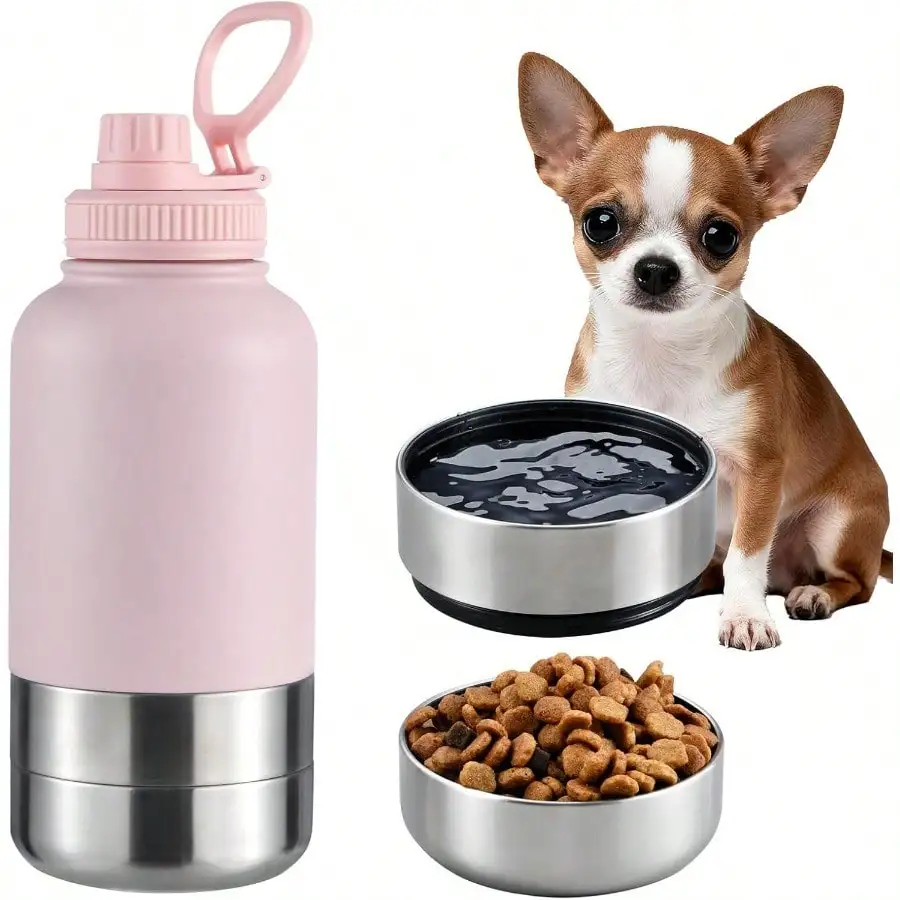 Insulated Dog Water Bottle With 2 Bowls, 32oz Travel Stainless Steel Double Wall , Portable Pet Dispenser, Gifts For Puppy Small Medium Dogs Walking Hiking And Camping
Insulated Dog Water Bottle With 2 Bowls, 32oz Travel Stainless Steel Double Wall , Portable Pet Dispenser, Gifts For Puppy Small Medium Dogs Walking Hiking And Camping