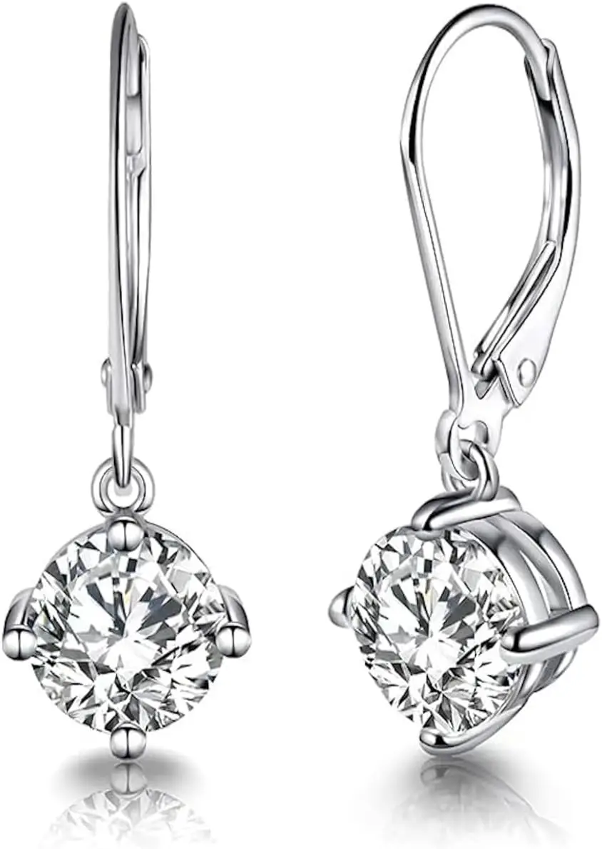 Women 18ct White Gold Plated Round White Zirconia Crystals Wedding Dangle Lever back Earrings
Women 18ct White Gold Plated Round White Zirconia Crystals Wedding Dangle Lever back Earrings
