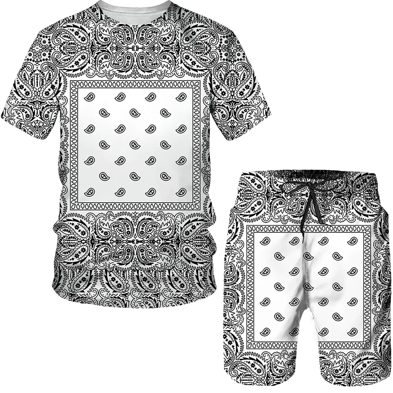New 3D Printed T-shirt and Shorts Bandana Pattern Summer Men's Casual Sports Suit Tracksuit Men Plus size S-7XL
New 3D Printed T-shirt and Shorts Bandana Pattern Summer Men's Casual Sports Suit Tracksuit Men Plus size S-7XL