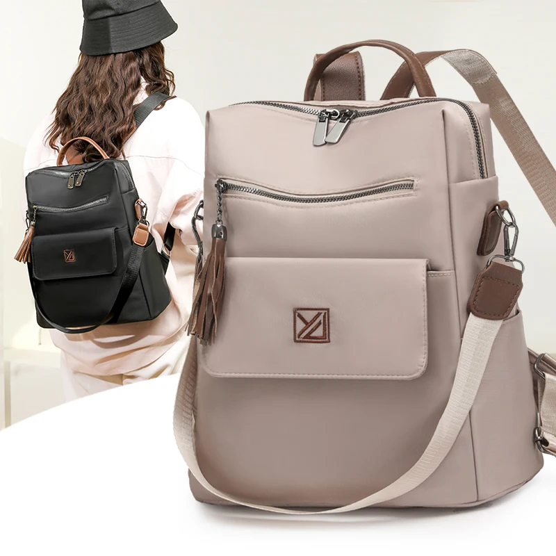 Fashion Lightweight Nylon Tote Bag Women Waterproof Casual Backpack Bag Large Capacity Shoulder Bag with Tassel for Travel Work
Fashion Lightweight Nylon Tote Bag Women Waterproof Casual Backpack Bag Large Capacity Shoulder Bag with Tassel for Travel Work