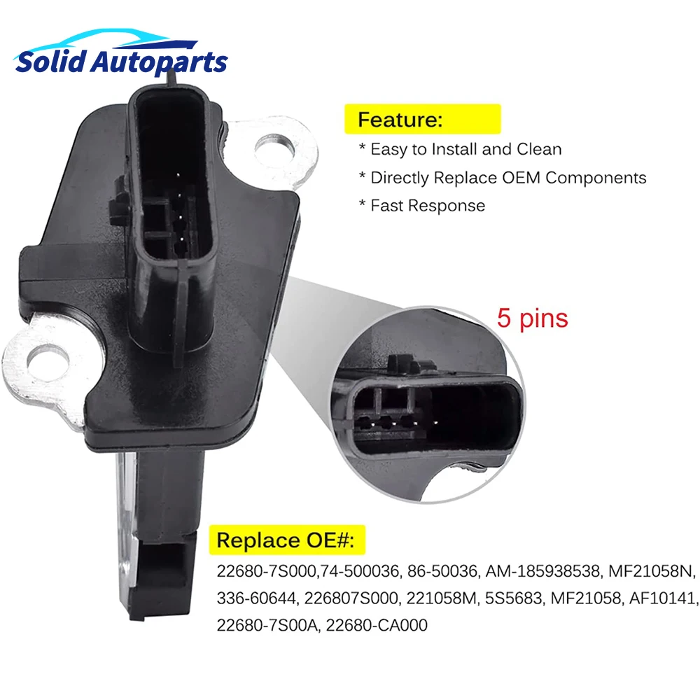 Mass Air Flow Sensor 22680-7S000 Fits For Nissan Note Navara Murano X-Trail Maxima Juke Infiniti EX35 FX35 G25
Mass Air Flow Sensor 22680-7S000 Fits For Nissan Note Navara Murano X-Trail Maxima Juke Infiniti EX35 FX35 G25