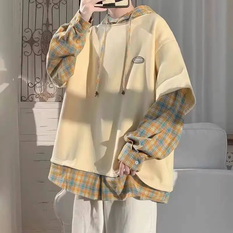 Women's Spring Autumn Thin Oversized Hoodie American Contrast Color Fake Two-Piece Plaid Loose Jacket Top
Women's Spring Autumn Thin Oversized Hoodie American Contrast Color Fake Two-Piece Plaid Loose Jacket Top