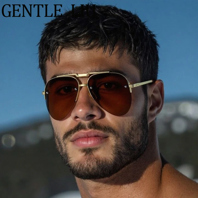 Oversized Oval Punk Semi-Rimless Sunglasses Men 2026 Luxury Brand Vintage Pilot Sunglass Male Fishing Driving Eyewear Shades
Oversized Oval Punk Semi-Rimless Sunglasses Men 2026 Luxury Brand Vintage Pilot Sunglass Male Fishing Driving Eyewear Shades