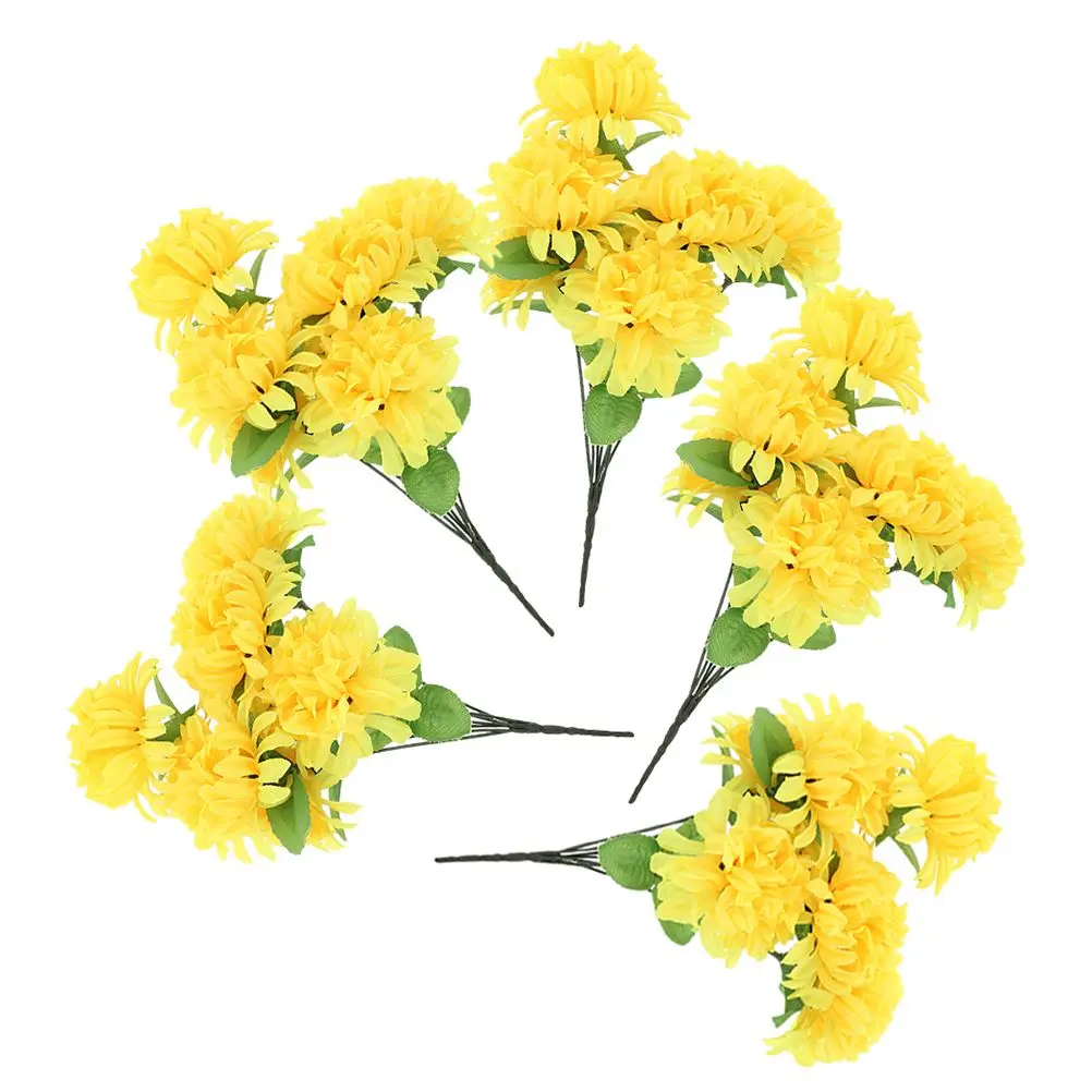 5 Pcs Artificial Chrysanthemum Bouquet Realistic Yellow Marigolds Silk Flowers for Cemetery Grave Decor Fall Arrangements
5 Pcs Artificial Chrysanthemum Bouquet Realistic Yellow Marigolds Silk Flowers for Cemetery Grave Decor Fall Arrangements