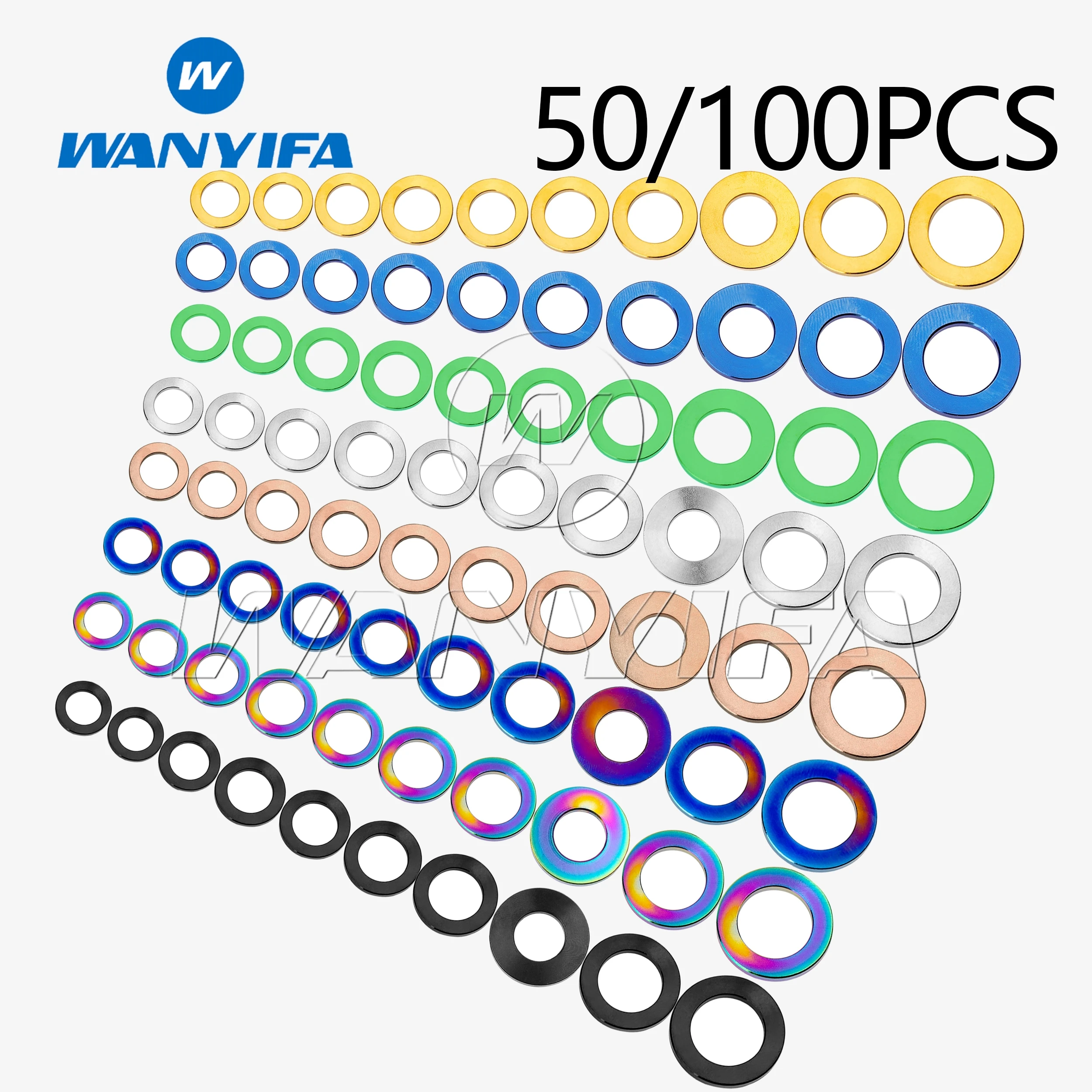 Wanyifa Titanium alloy washer M3/M4/M5/M6/M7/M8/M10/M12/M14 universal screw DIN912 bolt flat washer direct sales 50/100 pcs
Wanyifa Titanium alloy washer M3/M4/M5/M6/M7/M8/M10/M12/M14 universal screw DIN912 bolt flat washer direct sales 50/100 pcs