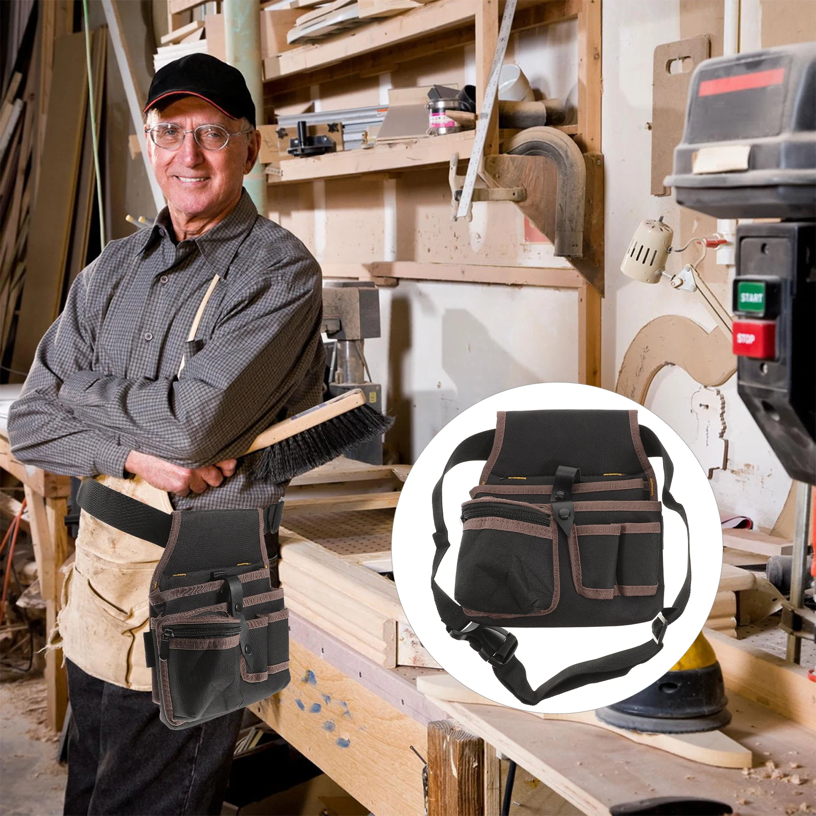 Multifunctional Waist Bag Oxford Cloth Durable Tool Pouch Electrician Carpenter Plumber Adjustable Belt Pocket Organizer Large
Multifunctional Waist Bag Oxford Cloth Durable Tool Pouch Electrician Carpenter Plumber Adjustable Belt Pocket Organizer Large