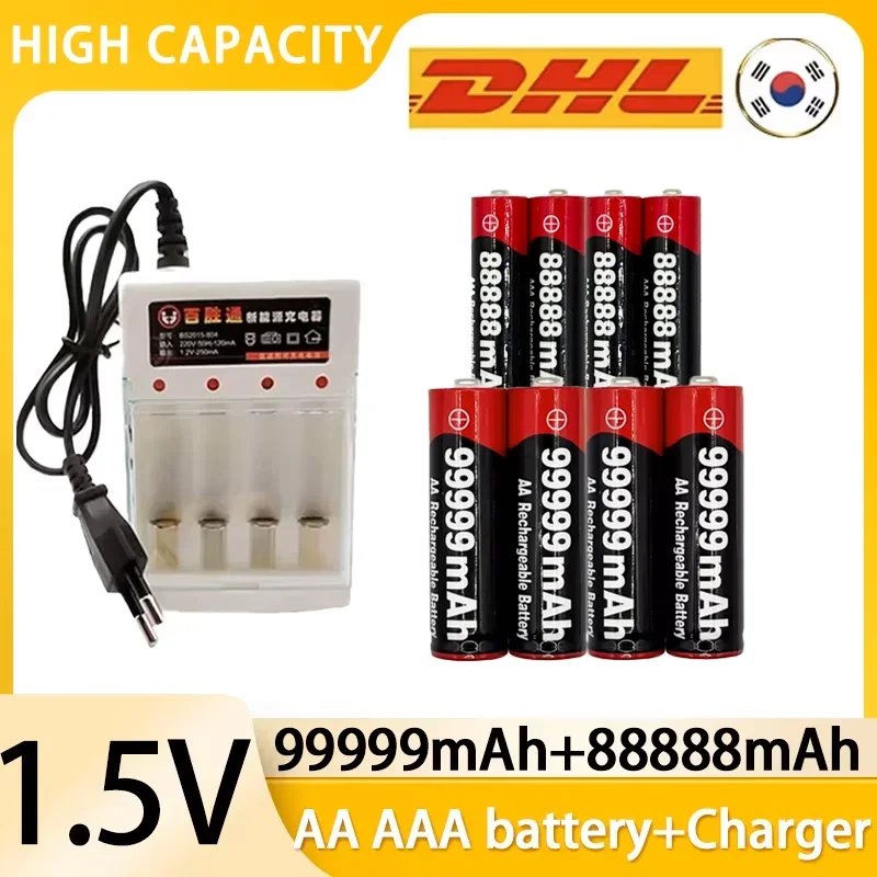 New Brand 1.5V AA High Capacity 99999 MAh+1.5V AA88888 MAh Alkaline 1.5V Clock Toy Camera Battery Rechargeable Battery+charger
New Brand 1.5V AA High Capacity 99999 MAh+1.5V AA88888 MAh Alkaline 1.5V Clock Toy Camera Battery Rechargeable Battery+charger