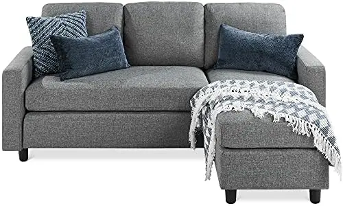 Upholstered Sectional Sofa for Home, Apartment, Dorm, Bonus Room, Compact Spaces w/Chaise Lounge, 3-Seat, L-Shape
Upholstered Sectional Sofa for Home, Apartment, Dorm, Bonus Room, Compact Spaces w/Chaise Lounge, 3-Seat, L-Shape