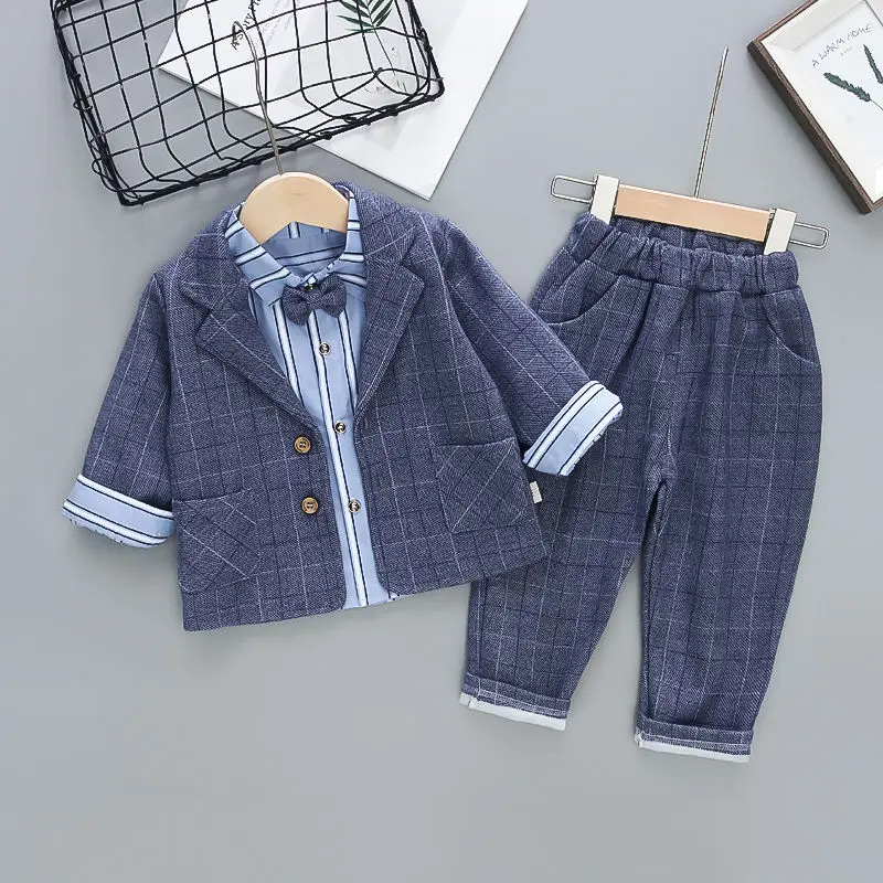 Children's Clothing Set Spring and Autumn Boys' Pure Cotton Coat+Shirt+Pants 3-Piece Set Baby Suit Set
Children's Clothing Set Spring and Autumn Boys' Pure Cotton Coat+Shirt+Pants 3-Piece Set Baby Suit Set