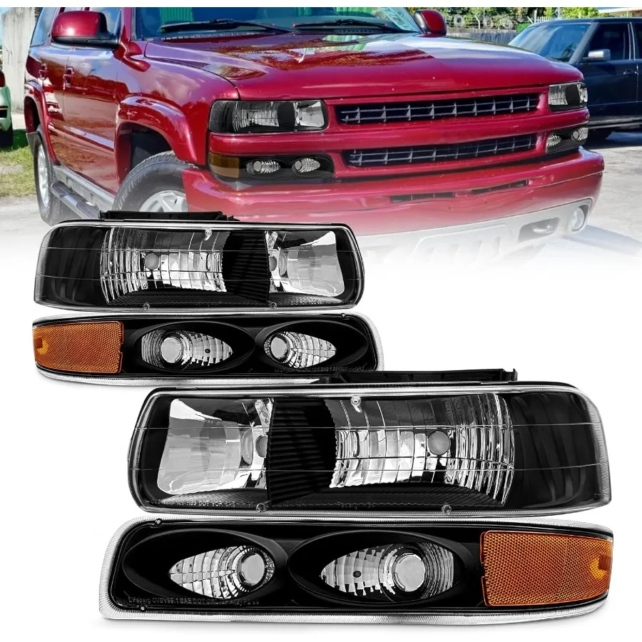 Headlight assembly for 19992002 Chevy Silverado 1500 1500HD 2500 2500HD 3500 and 20002006 Tahoe Suburban with chrome finish bla
Headlight assembly for 19992002 Chevy Silverado 1500 1500HD 2500 2500HD 3500 and 20002006 Tahoe Suburban with chrome finish bla