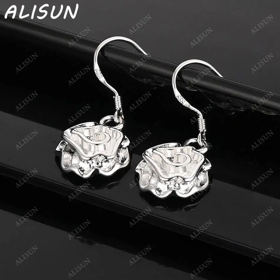 ALISUN 925 Sterling Silver Rose Earrings Drop Earrings For Women Fashion Jewelry Charm Grace Noble Wedding Accessories 
ALISUN 925 Sterling Silver Rose Earrings Drop Earrings For Women Fashion Jewelry Charm Grace Noble Wedding Accessories