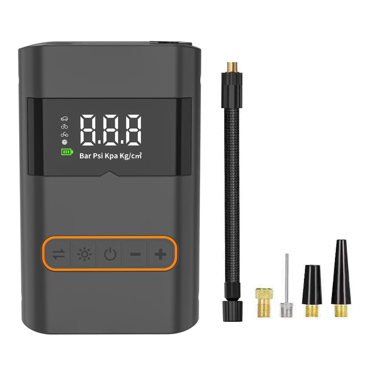 【Мощность 120 Вт】 Портативный насос для накачивания автомобильных шин, беспроводной цифровой воздушный насос для автомобилей/велосипедов/электрических скутеров, светодиодный светильник, автоматическая остановка 
【Мощность 120 Вт】 Портативный насос для накачивания автомобильных шин, беспроводной цифровой воздушный насос для автомобилей/велосипедов/электрических скутеров, светодиодный светильник, автоматическая остановка