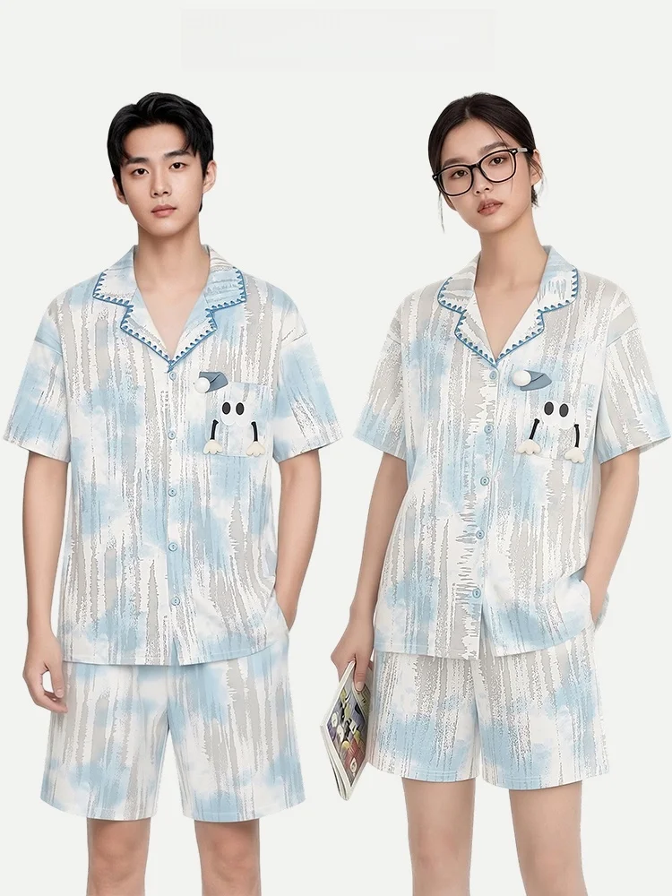 Couple's Cotton Pajamas Short Sleeve Short Pants Skin-friendly Outdoor Wearable Home Clothes Set Breathable Quick-drying Soft
Couple's Cotton Pajamas Short Sleeve Short Pants Skin-friendly Outdoor Wearable Home Clothes Set Breathable Quick-drying Soft