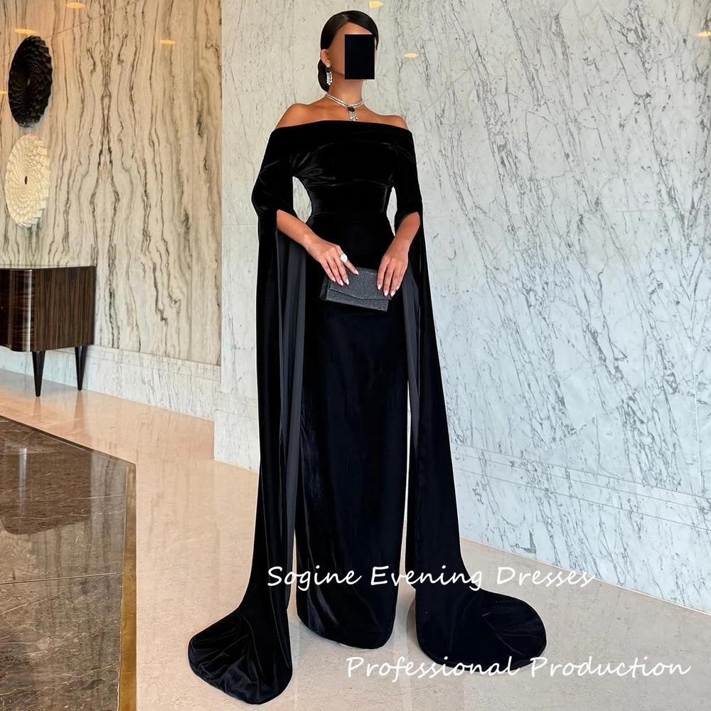 Velvet فساتين سهرة Off Shoulder Prom Dresses 2025 With Long Shawl Evening Dress For Women Black Floor-Length Party Gowns
Velvet فساتين سهرة Off Shoulder Prom Dresses 2025 With Long Shawl Evening Dress For Women Black Floor-Length Party Gowns