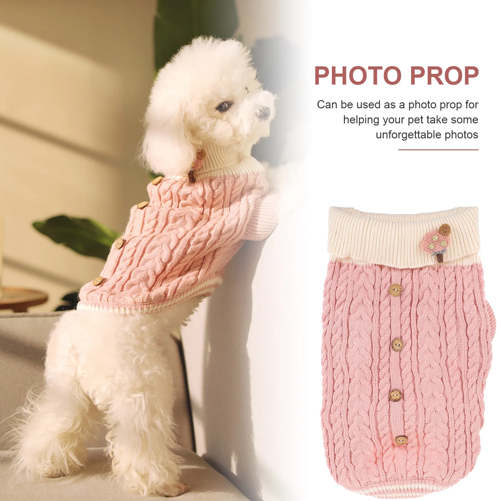 High-neck Pet Sweater Winter Dog Clothing Small Puppy Hoodies Pink Knitted Costumes Comfortable Warm Fashionable Photo Prop
High-neck Pet Sweater Winter Dog Clothing Small Puppy Hoodies Pink Knitted Costumes Comfortable Warm Fashionable Photo Prop