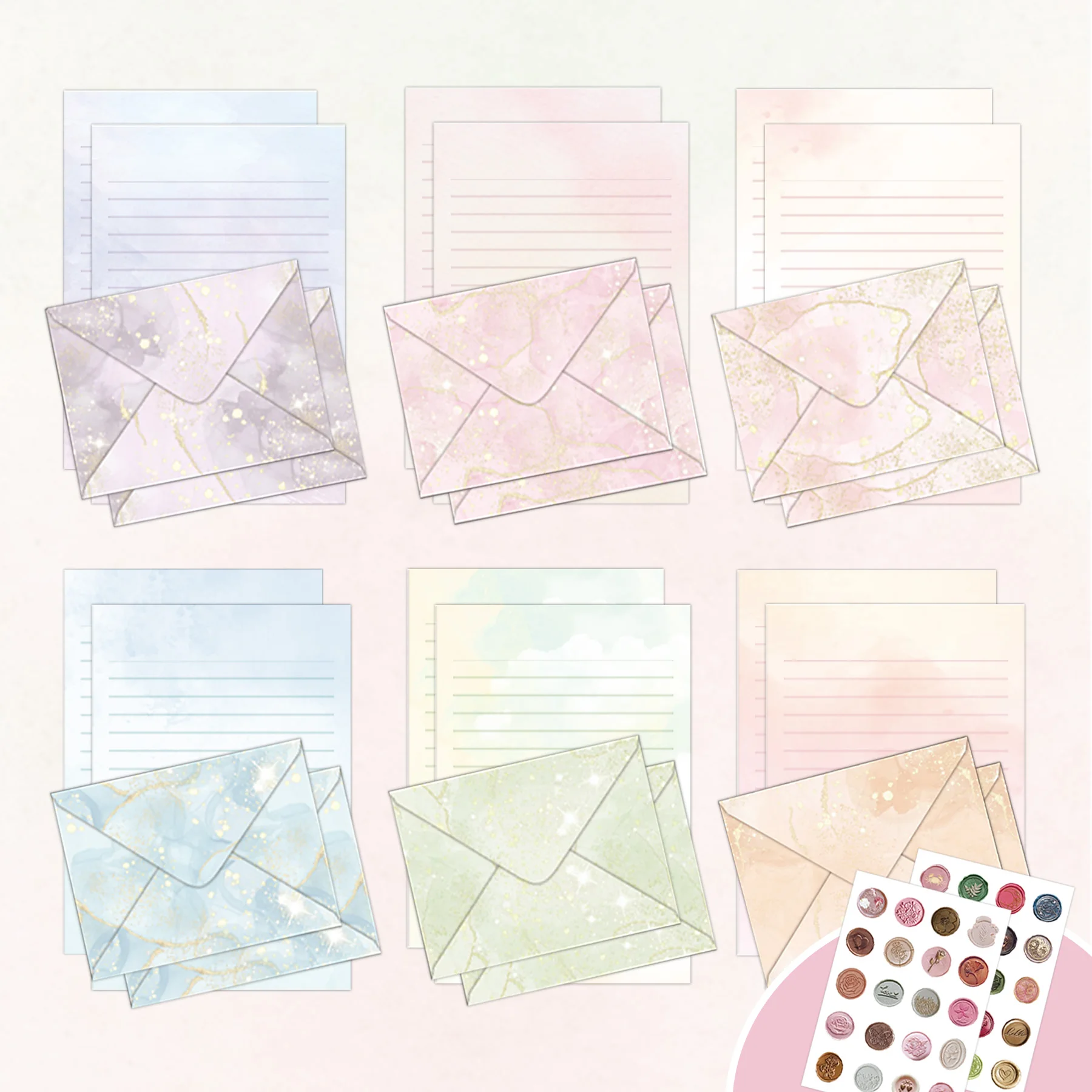 20/120PCS Watercolor Letter Paper and Envelope Sets With Sealing Sticker Invitation Card DIY Postcard Stationery Artistic Design
20/120PCS Watercolor Letter Paper and Envelope Sets With Sealing Sticker Invitation Card DIY Postcard Stationery Artistic Design