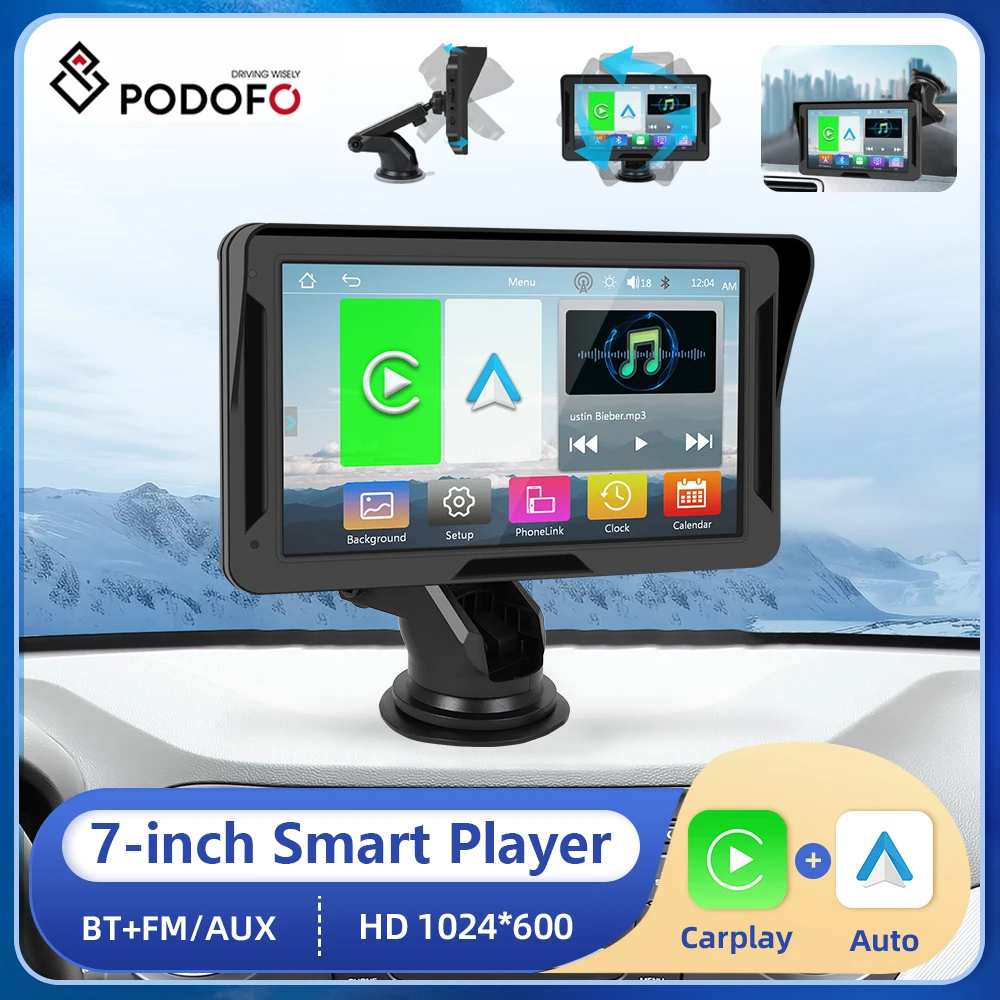 7-дюймовый Carplay MP5 Портативный Смарт-плеер Podofo, беспроводной Carplay, Android, Автоматический монитор, Bluetooth, FM, AUX, EQ экран
7-дюймовый Carplay MP5 Портативный Смарт-плеер Podofo, беспроводной Carplay, Android, Автоматический монитор, Bluetooth, FM, AUX, EQ экран