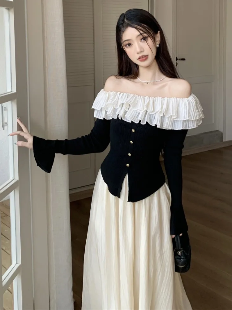 Elegant Pure Desire Style Long Sleeve Knitted Open Cardigan Women's High Waist Mesh Half Skirt One Shoulder Design Autumn Fas...
Elegant Pure Desire Style Long Sleeve Knitted Open Cardigan Women's High Waist Mesh Half Skirt One Shoulder Design Autumn Fas...