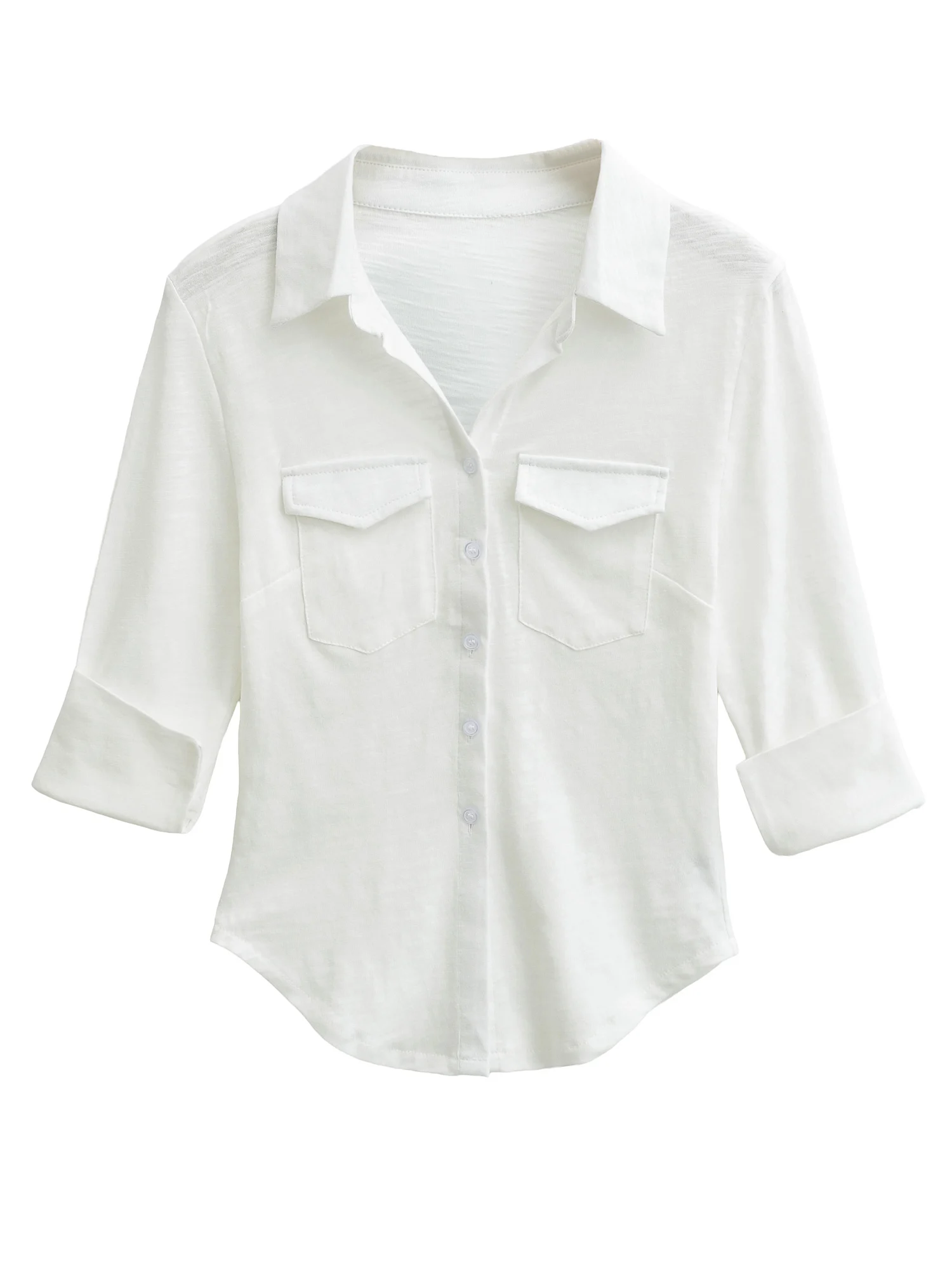 Slim Fit Bamboo Rayon Cotton mid Sleeve Shirt Women's Turn-down Collar Short Style Commute Style Fashion Korean Style Shirt
Slim Fit Bamboo Rayon Cotton mid Sleeve Shirt Women's Turn-down Collar Short Style Commute Style Fashion Korean Style Shirt