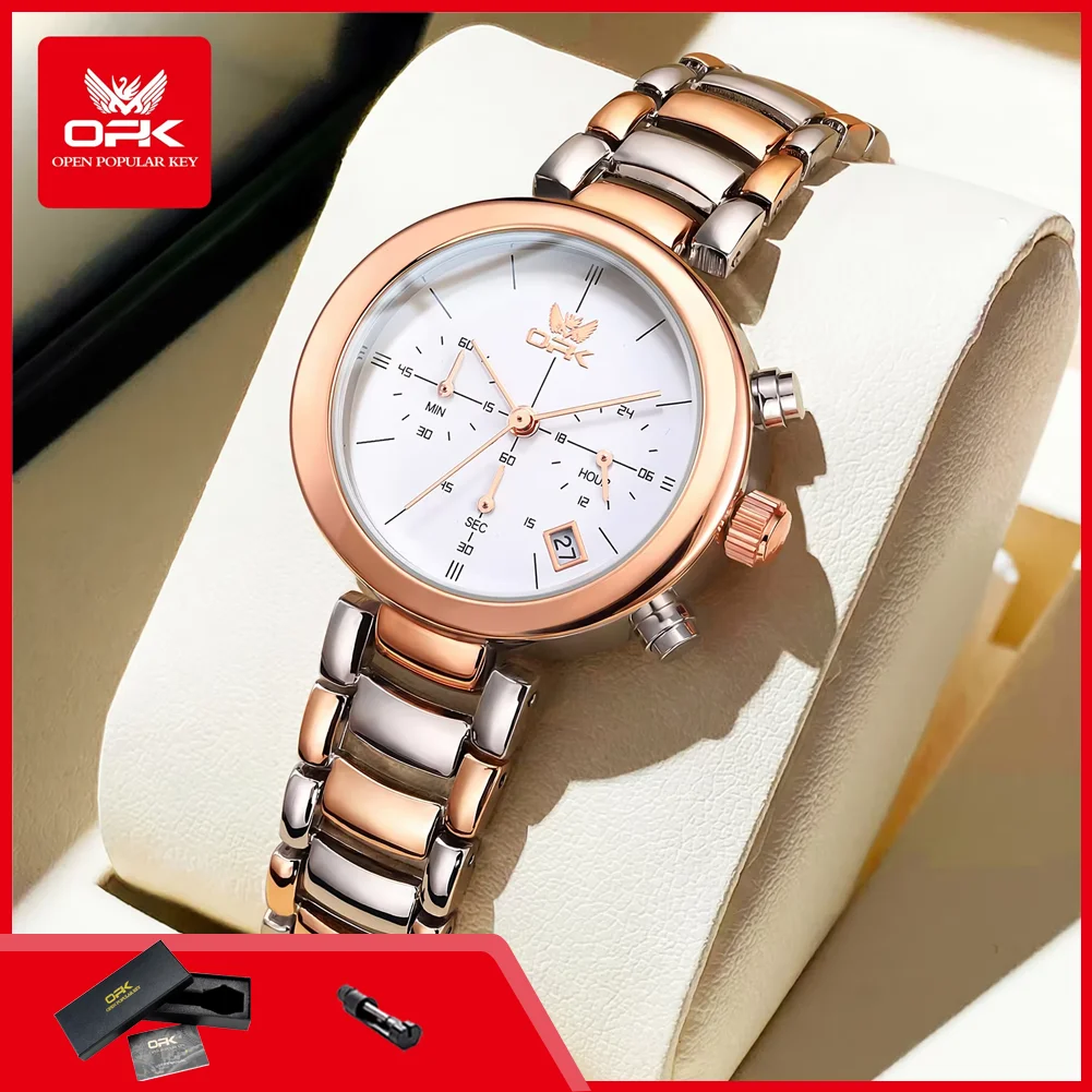 OPK 8191 Woman Watch Fashion Elegnat Steel Strap Waterproof Ladies Dress Watches Chronograph Quartz Wristwatches for Women
OPK 8191 Woman Watch Fashion Elegnat Steel Strap Waterproof Ladies Dress Watches Chronograph Quartz Wristwatches for Women
