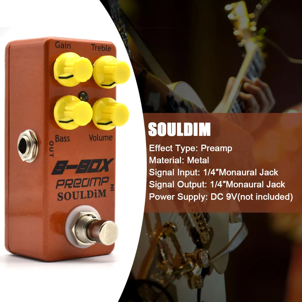 SoulDiM Preamp B-Box гитарная педаль для создания эффектов Overdrive, электрическая басовая гитара, эффект гитары, аналоговый сигнал
SoulDiM Preamp B-Box гитарная педаль для создания эффектов Overdrive, электрическая басовая гитара, эффект гитары, аналоговый сигнал