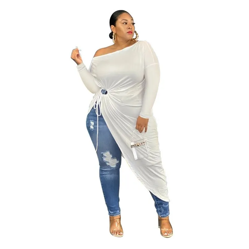 plus Size Women Temperament Irregular Lace up off Shoulder Dress mid Year PU Fabric a Word City Walk T Shirt Dress
plus Size Women Temperament Irregular Lace up off Shoulder Dress mid Year PU Fabric a Word City Walk T Shirt Dress