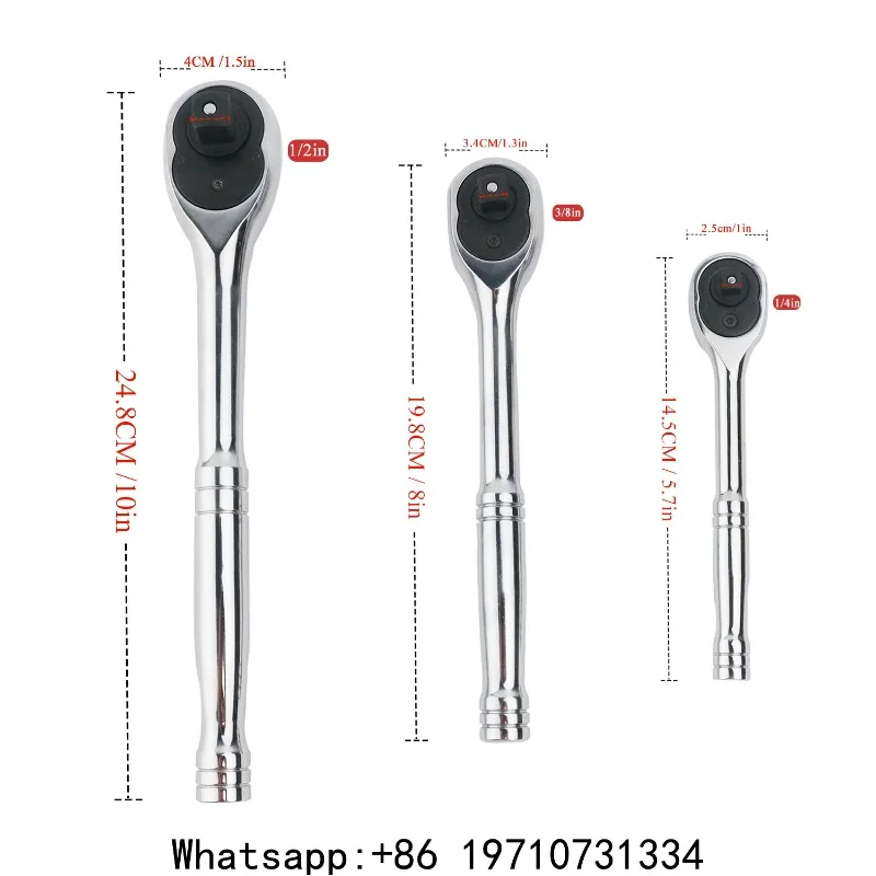 3pcs 100 Teeth Quick Release Ratchet Handle Narrow Place Using More Than Normal Ratchet 1/4“ 3/8” or 1/2“ Drive
3pcs 100 Teeth Quick Release Ratchet Handle Narrow Place Using More Than Normal Ratchet 1/4“ 3/8” or 1/2“ Drive